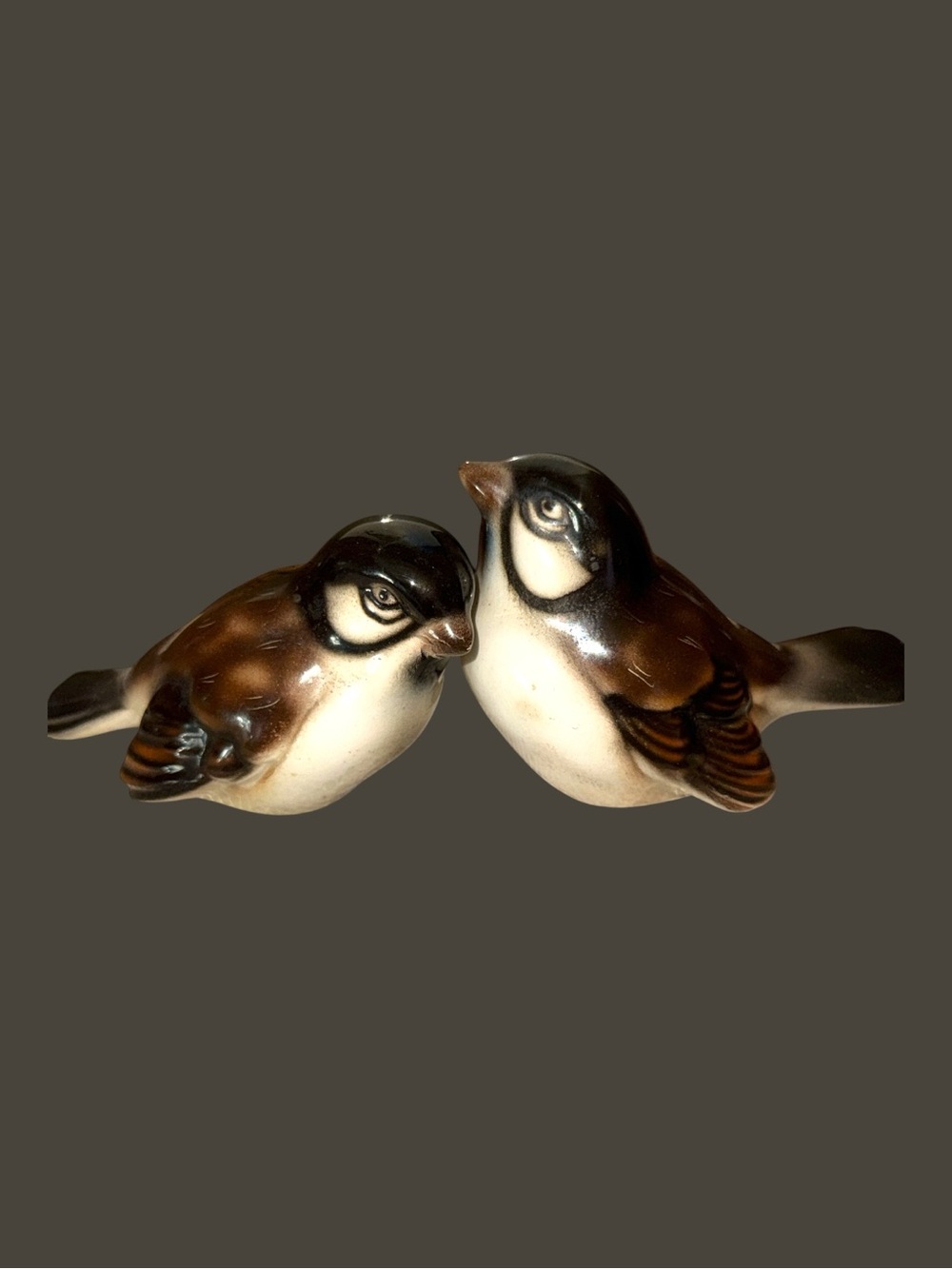 Vintage Mid-Century Austrian Porcelain Sparrow Figurines Set of Two